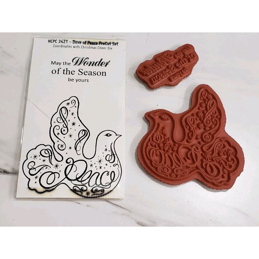 NEVER USED Heartfelt Creations Red Cling Stamps HCPC 3421 DOVE OF PEACE PRECUT S